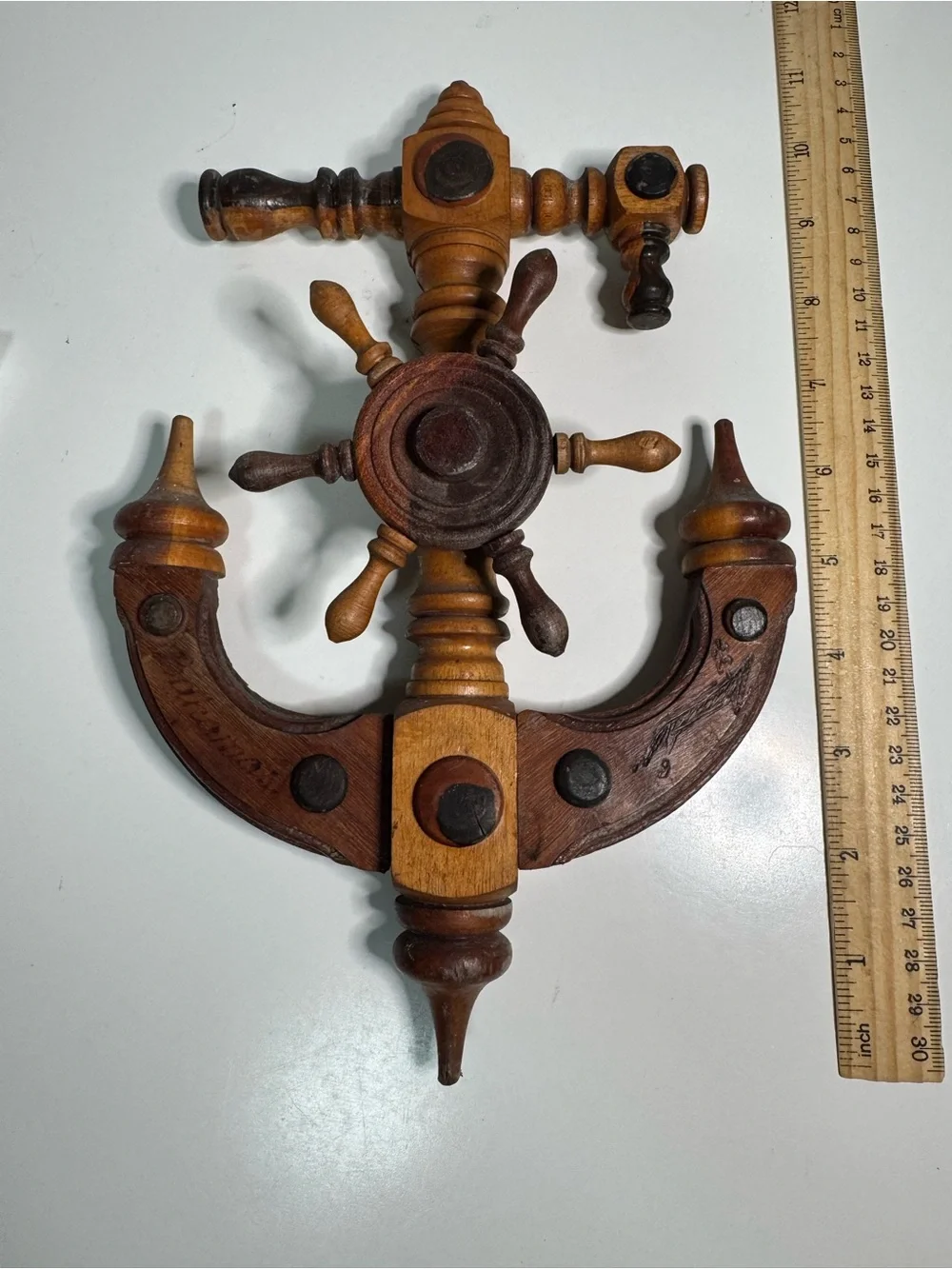Wooden Nautical Anchor Wall Decor - Brown